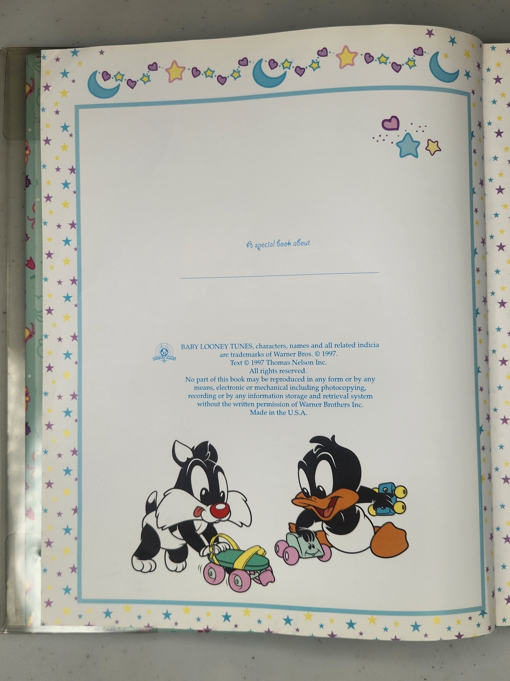 Vintage 1997 Baby Looney Tunes Baby Book UNUSED First Five Years Bugs Bunny - Picture 4 of 9